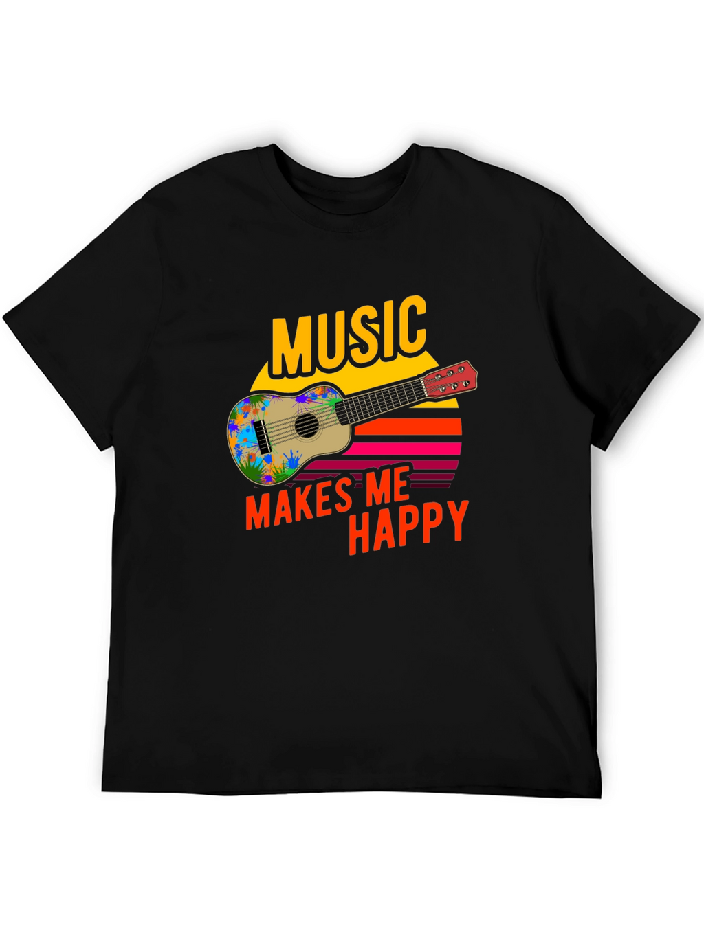 Music Makes Me Happy Graphic T-Shirt