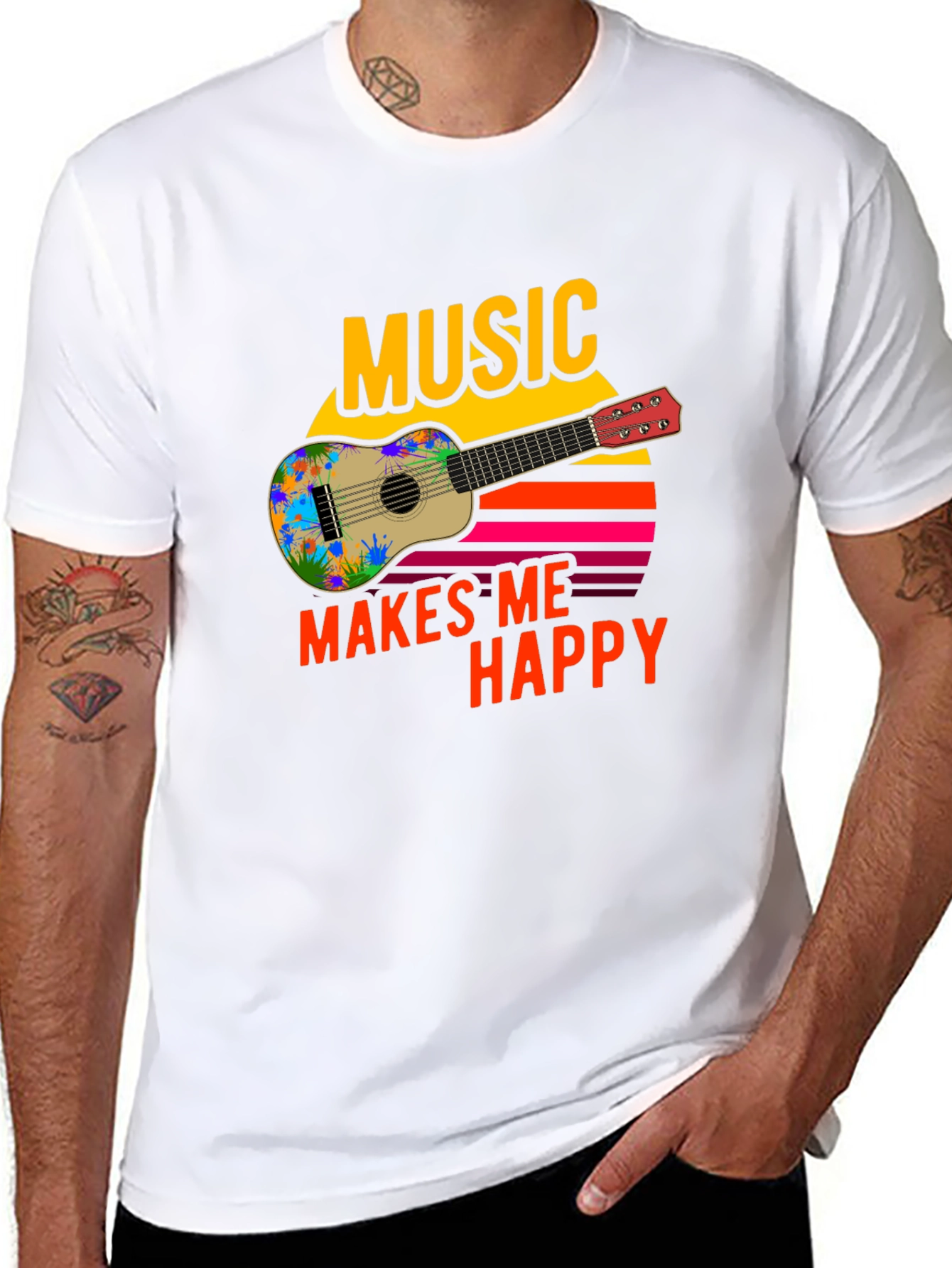 Music Makes Me Happy Graphic T-Shirt
