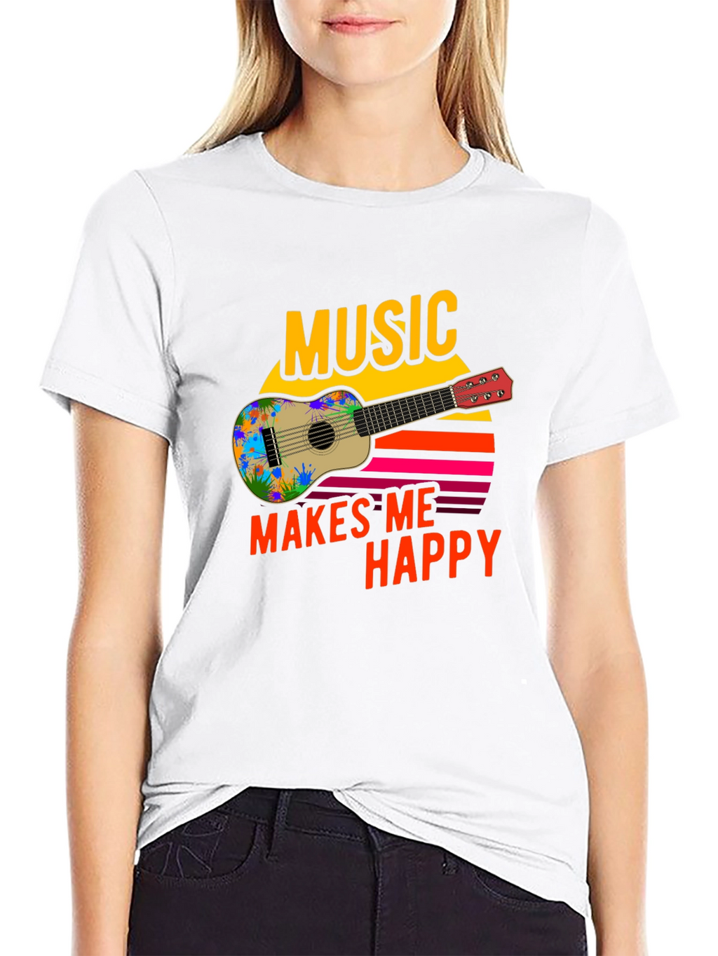 Music Makes Me Happy Graphic T-Shirt