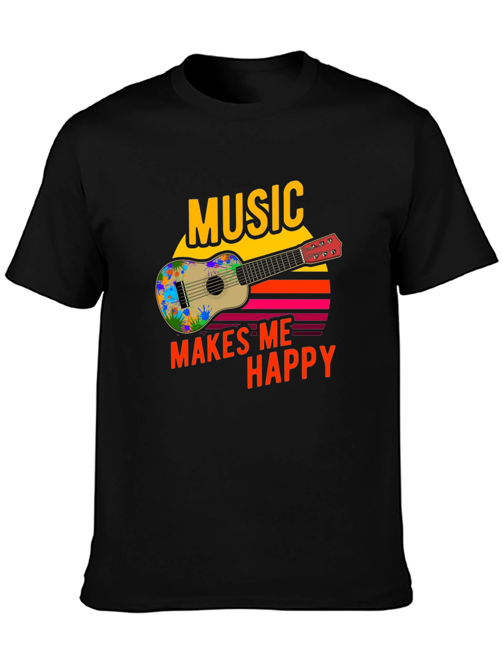 Music Makes Me Happy Graphic T-Shirt