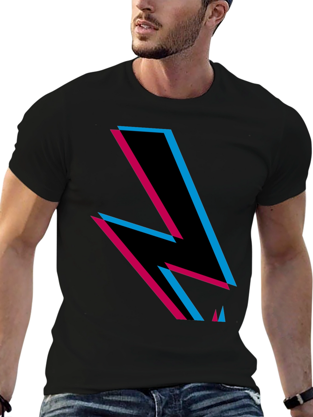 Retro Lightning Bolt Graphic Tee
