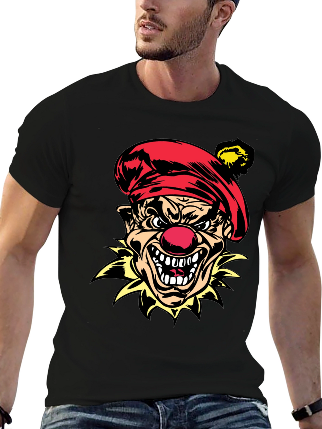 Evil Clown Graphic Tee - Mens Black T-Shirt