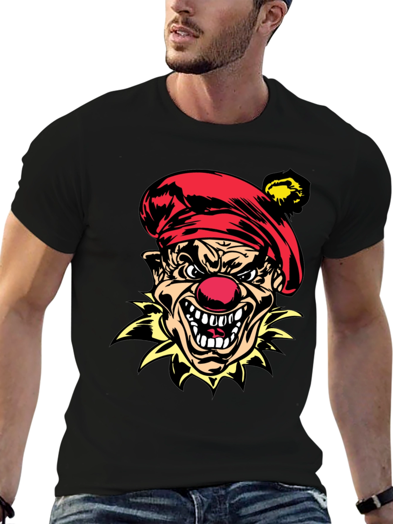 Evil Clown Graphic Tee - Mens Black T-Shirt