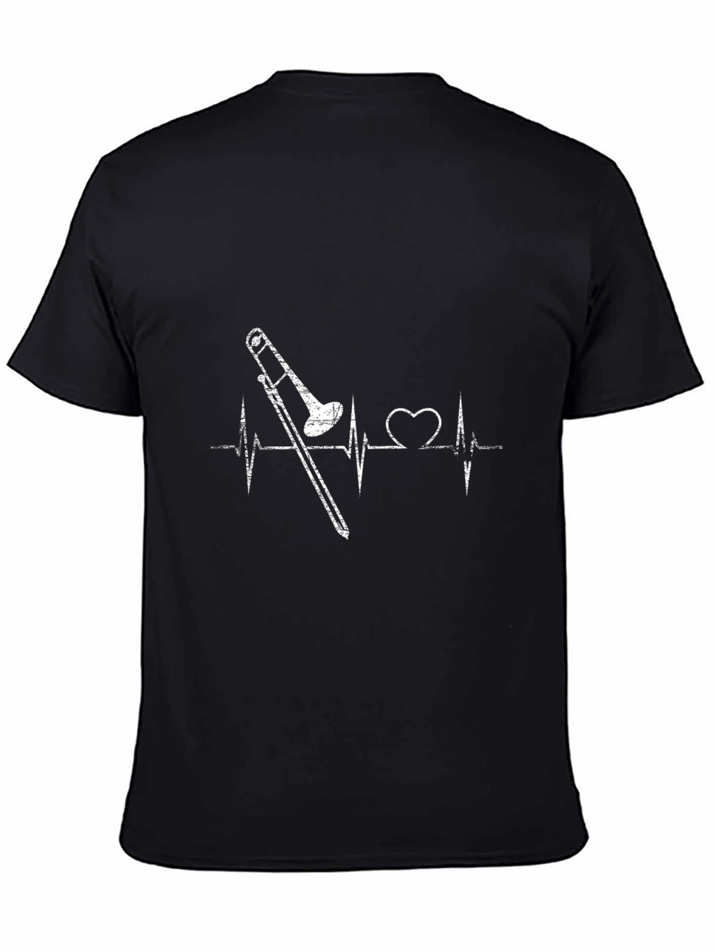 Trombone Heartbeat Graphic Tee - Music Lover Shirt