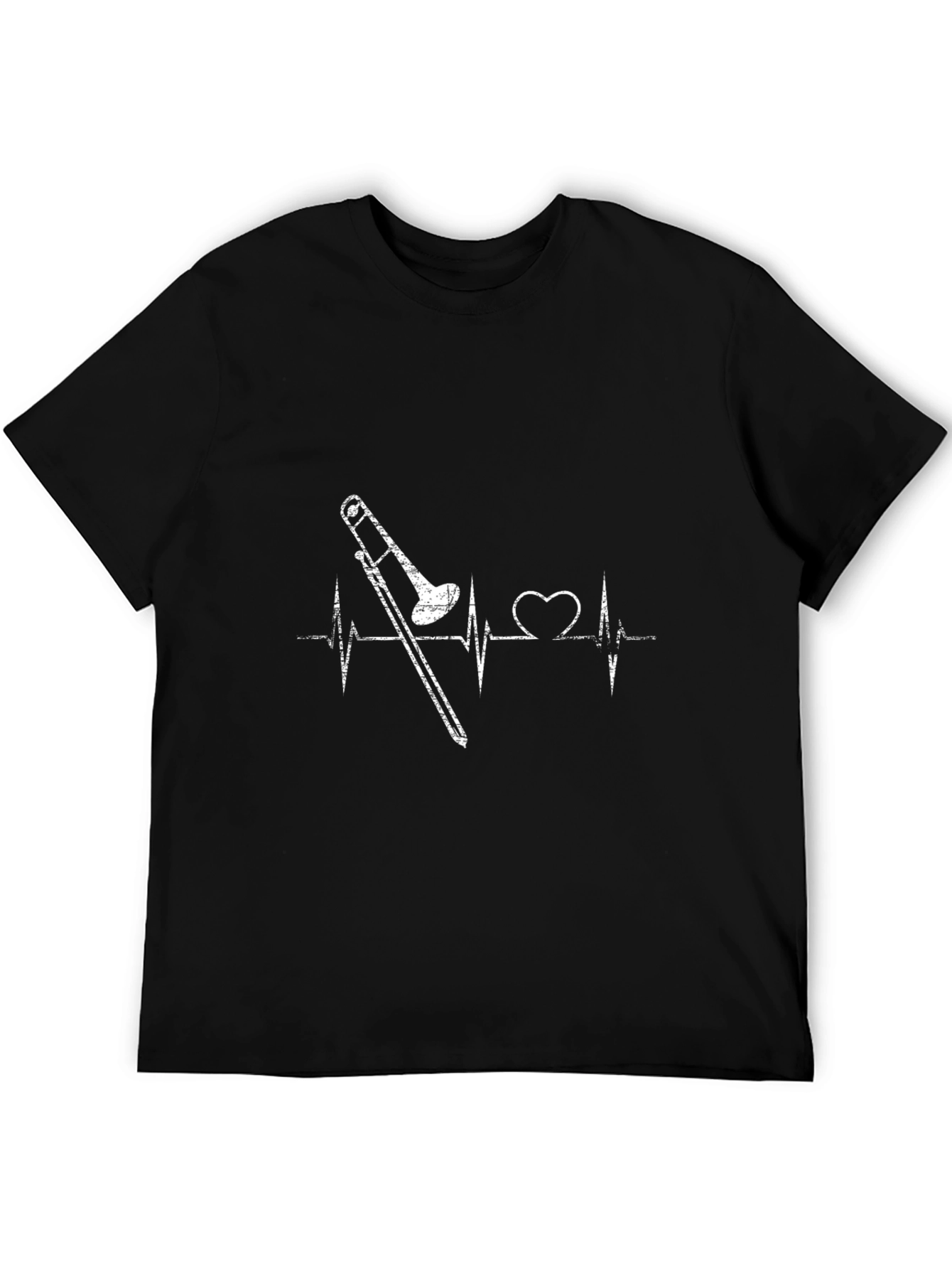 Trombone Heartbeat Graphic Tee - Music Lover Shirt