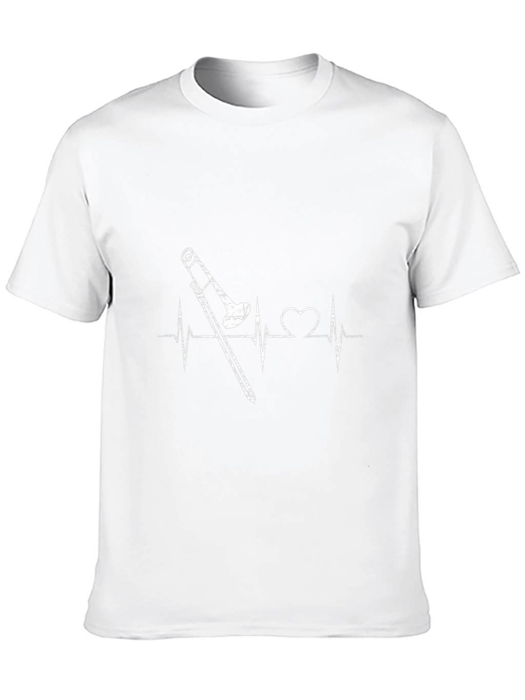 Trombone Heartbeat Graphic Tee - Music Lover Shirt