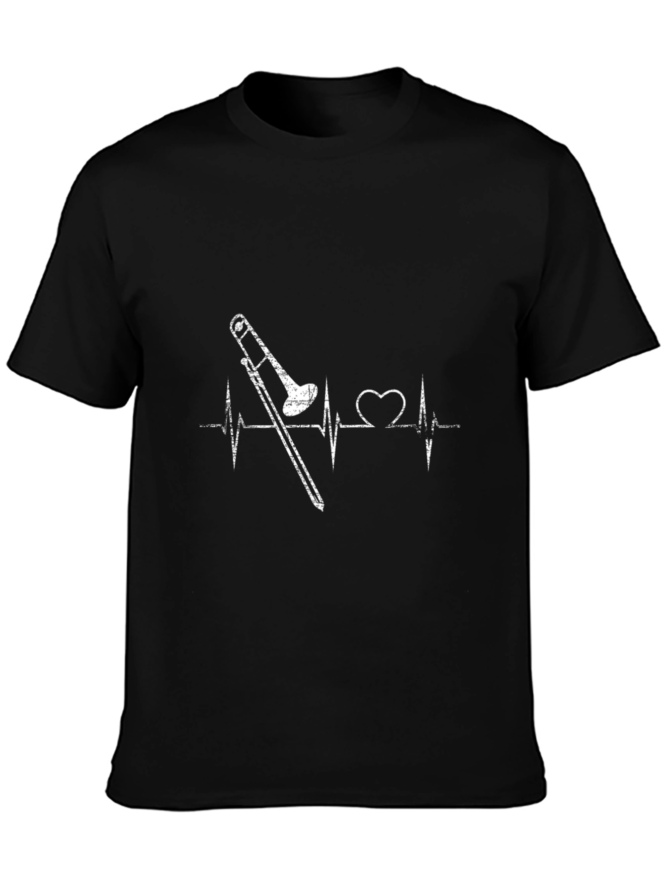 Trombone Heartbeat Graphic Tee - Music Lover Shirt