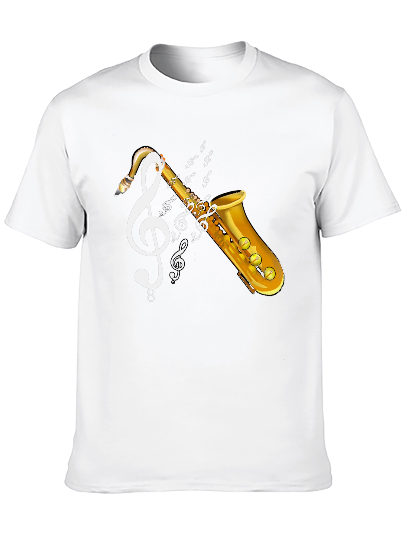 Saxophone Music T-Shirt - Musical Clef Design
