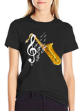 Saxophone Music T-Shirt - Musical Clef Design