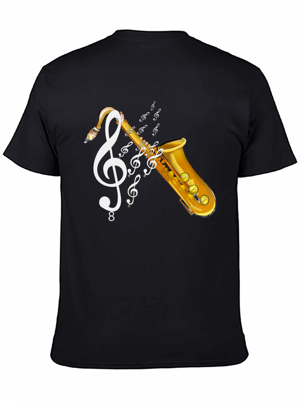 Saxophone Music T-Shirt - Musical Clef Design