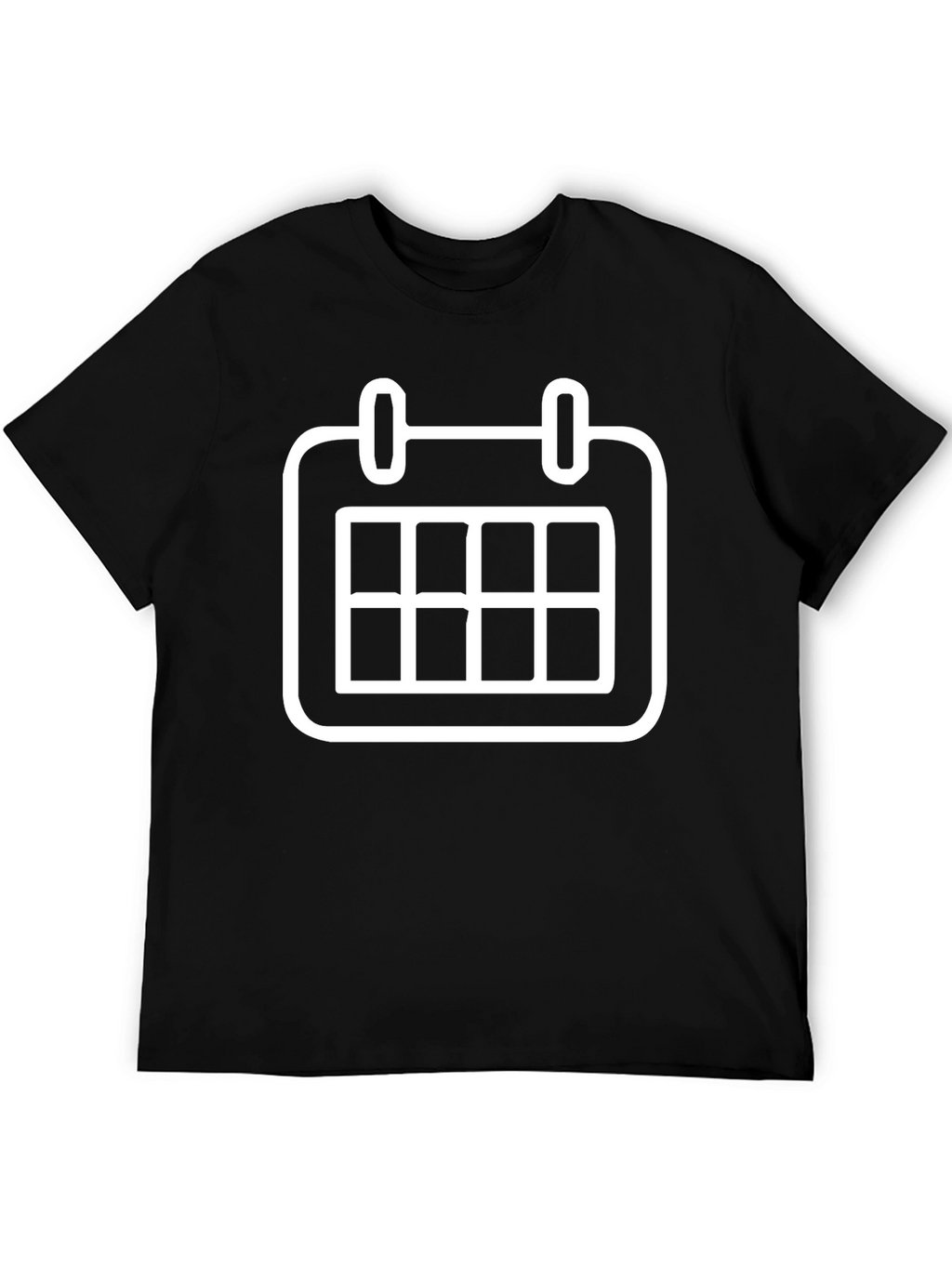 Black T-Shirt with White Calendar Graphic