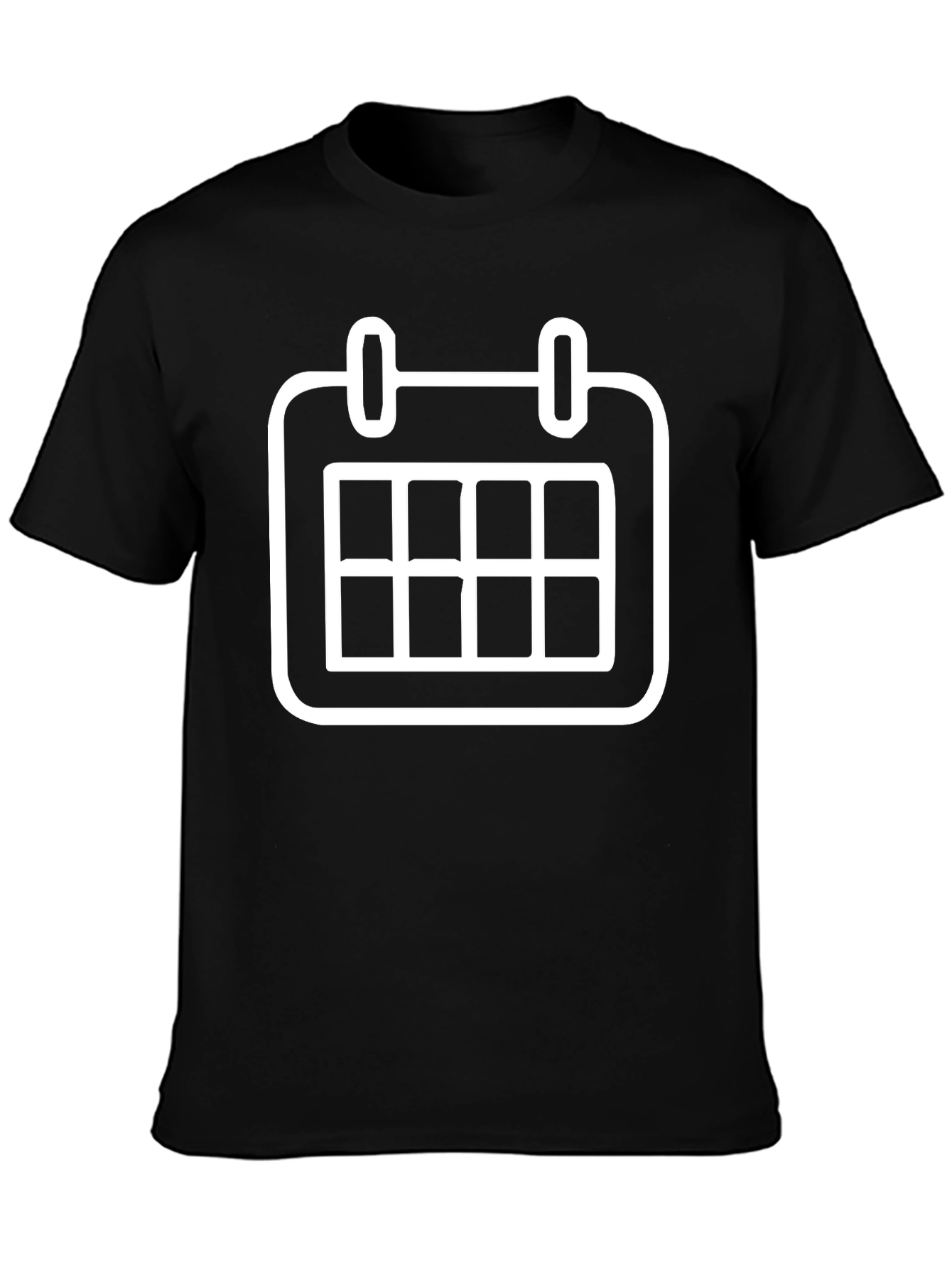 Black T-Shirt with White Calendar Graphic