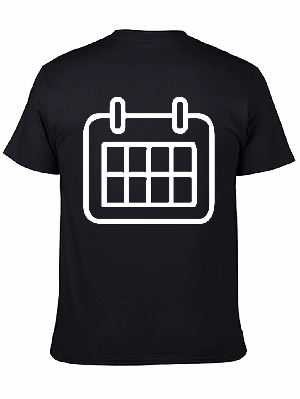 Black T-Shirt with White Calendar Graphic