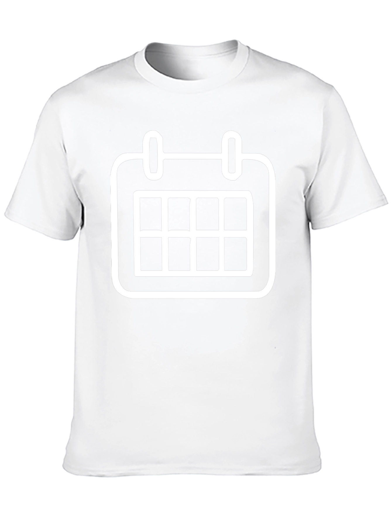 Black T-Shirt with White Calendar Graphic