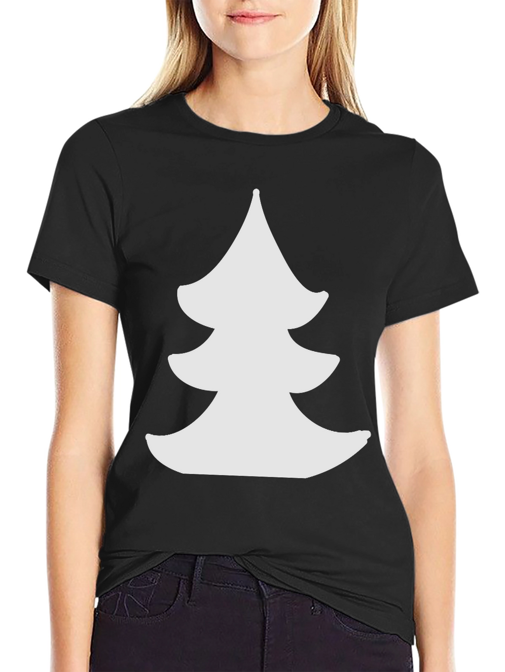 Christmas Tree Graphic Black Tee
