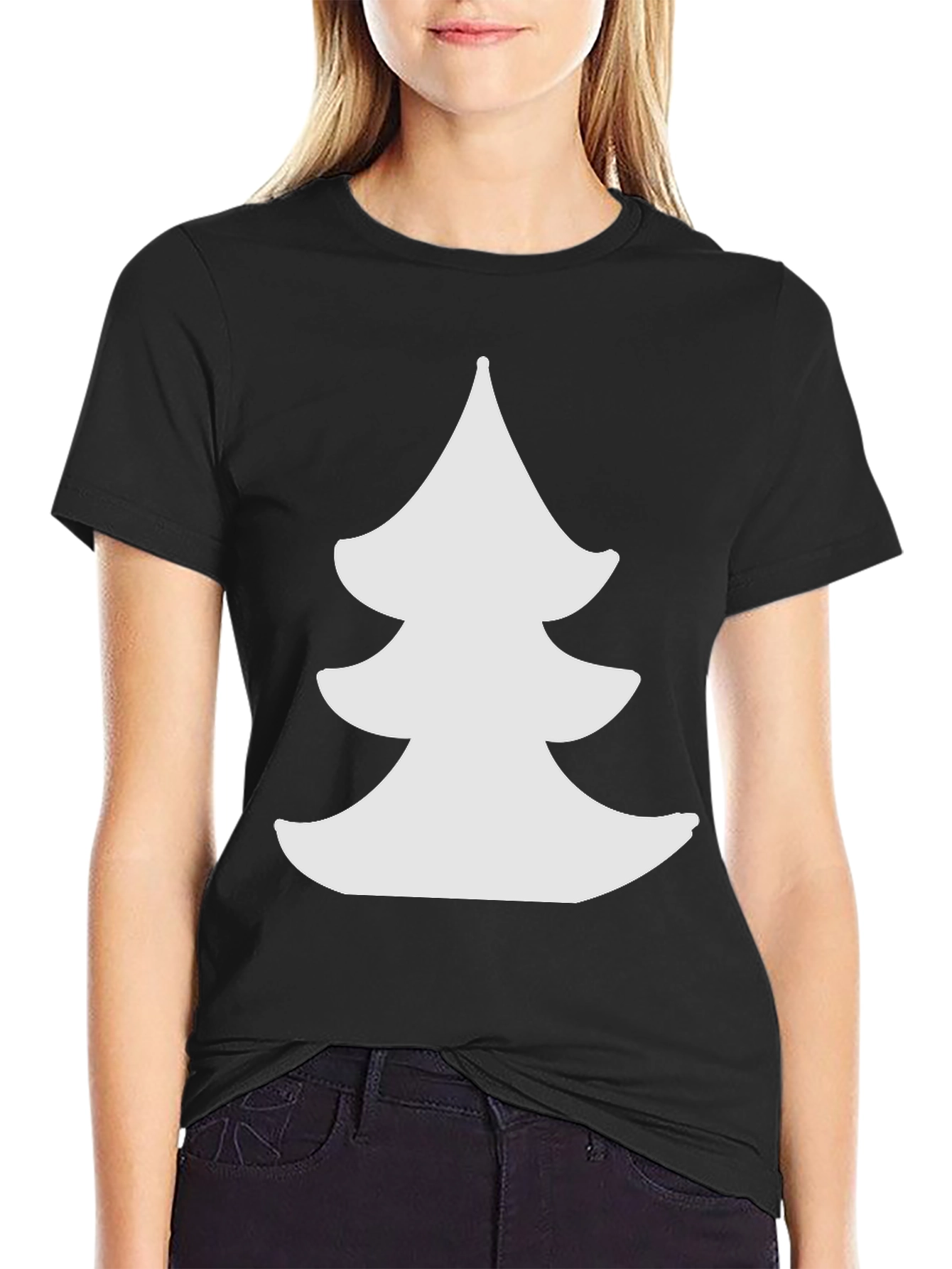 Christmas Tree Graphic Black Tee