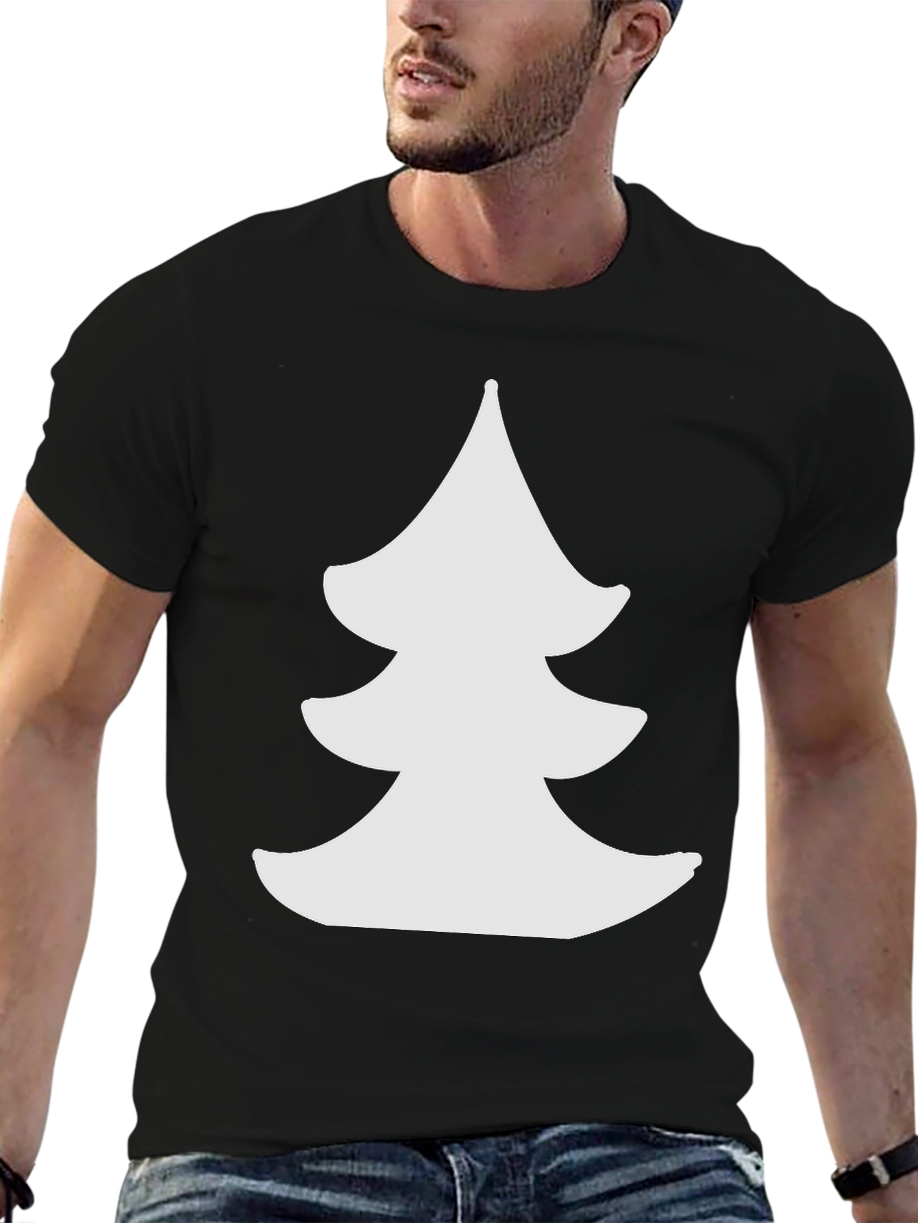 Christmas Tree Graphic Black Tee