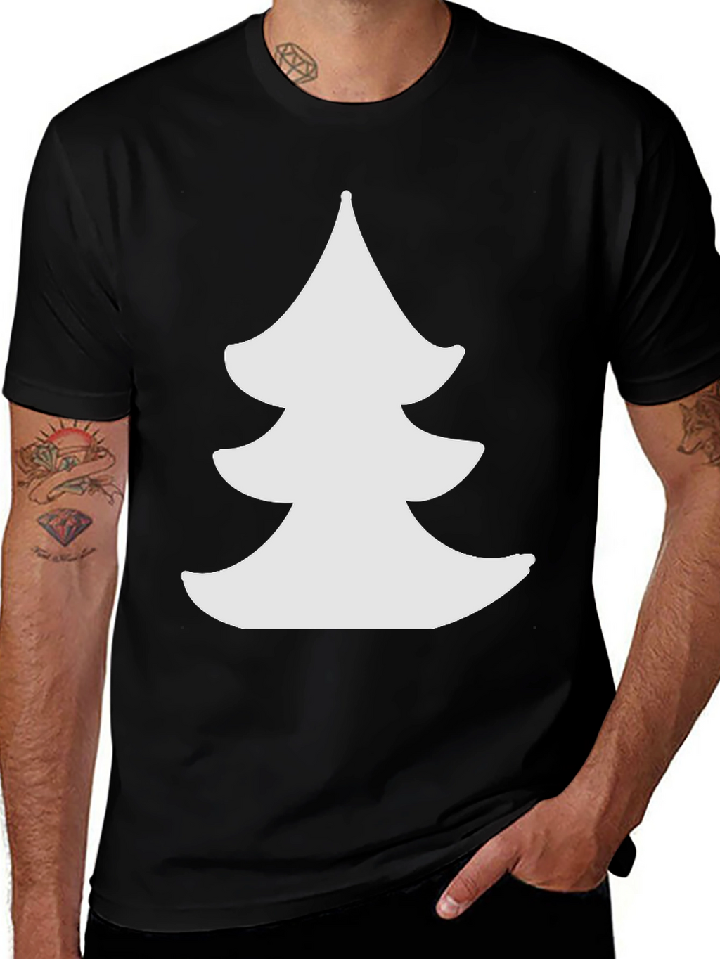 Christmas Tree Graphic Black Tee