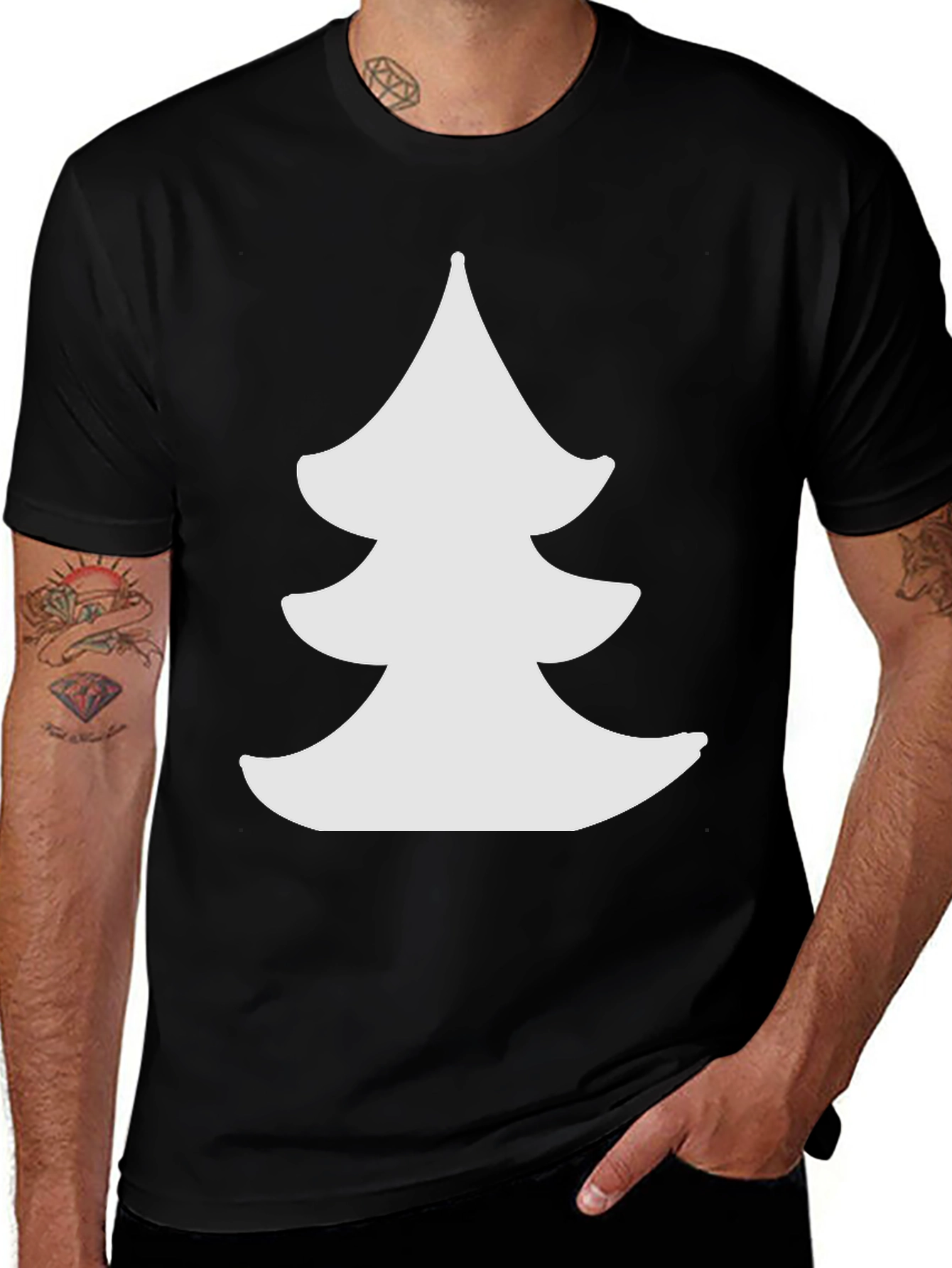 Christmas Tree Graphic Black Tee