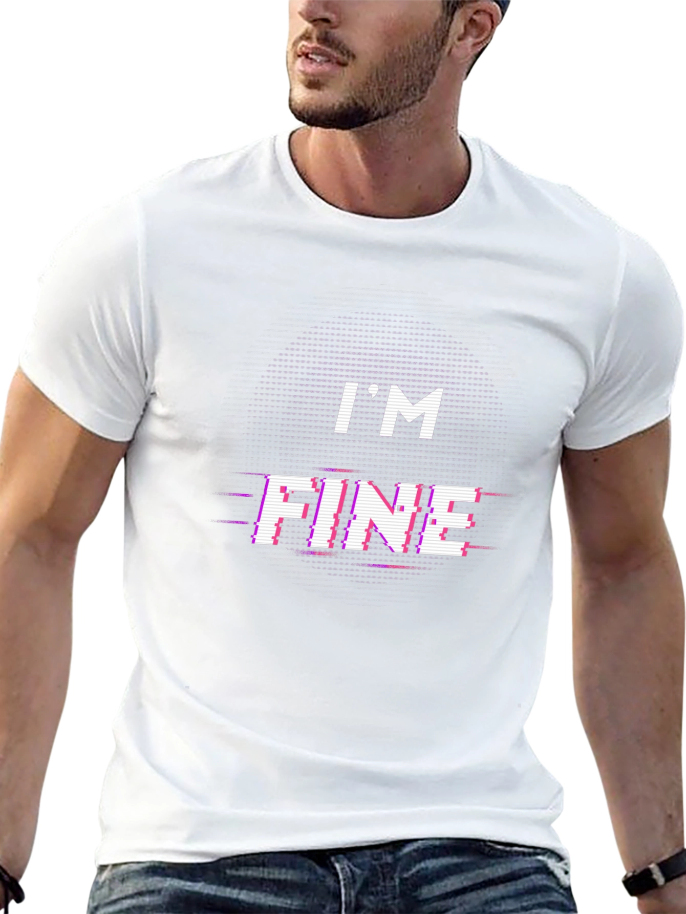Im Fine Glitch Tee - Trendy Graphic T-Shirt