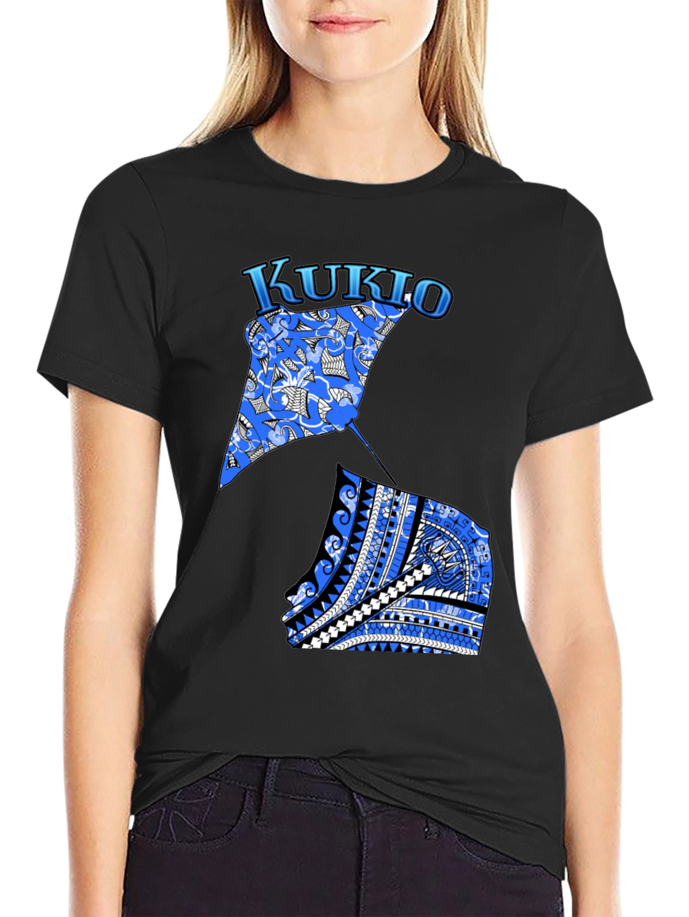 Kukio Stingray Graphic Tee - Black Casual T-Shirt