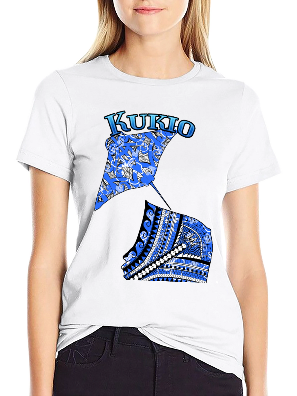 Kukio Stingray Graphic Tee - Black Casual T-Shirt