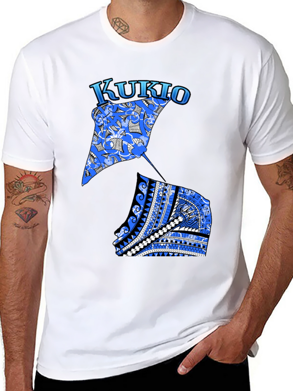 Kukio Stingray Graphic Tee - Black Casual T-Shirt