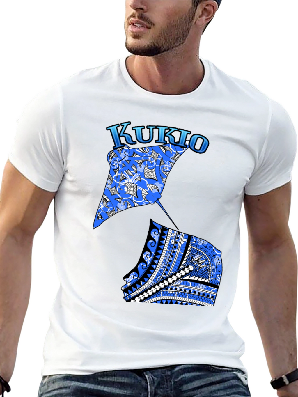 Kukio Stingray Graphic Tee - Black Casual T-Shirt