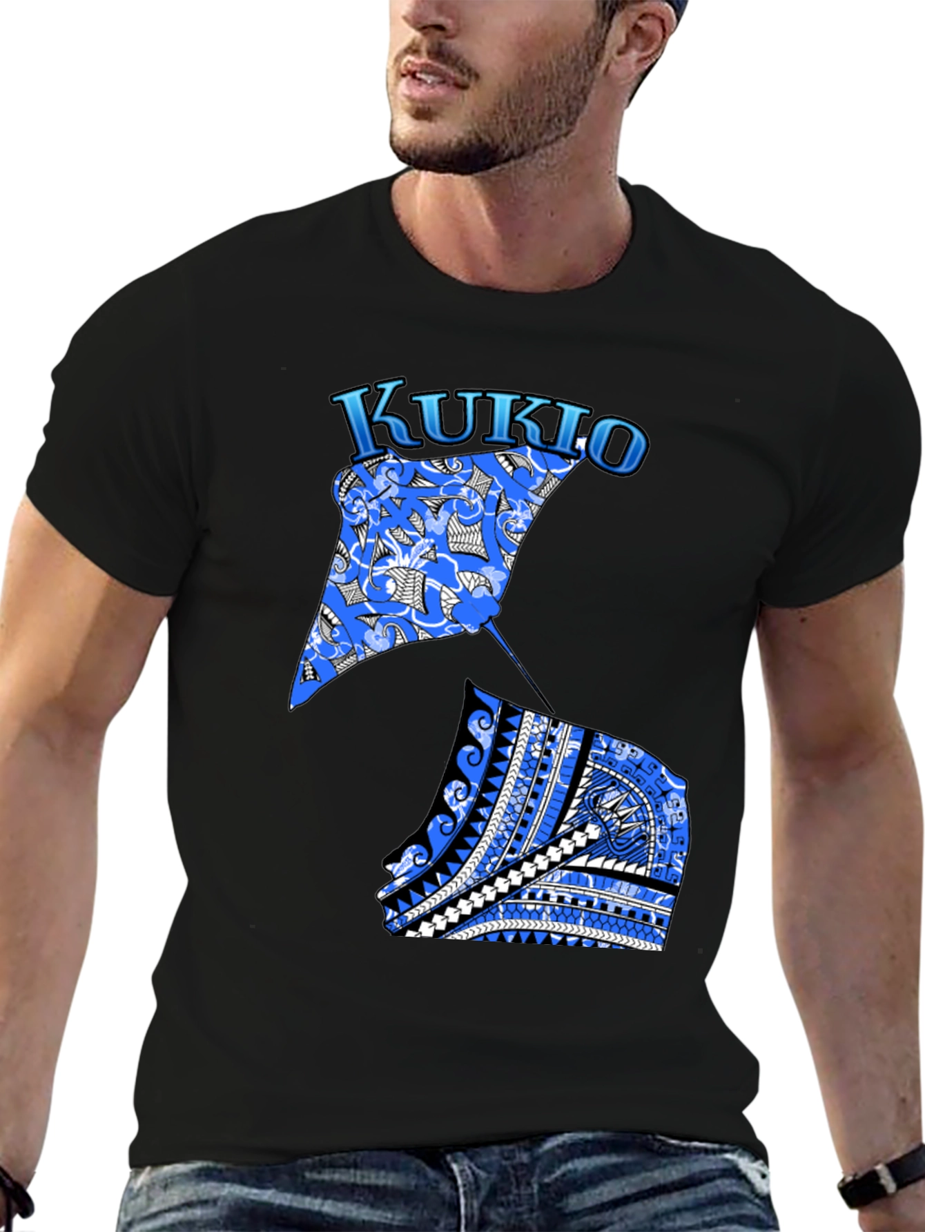 Kukio Stingray Graphic Tee - Black Casual T-Shirt