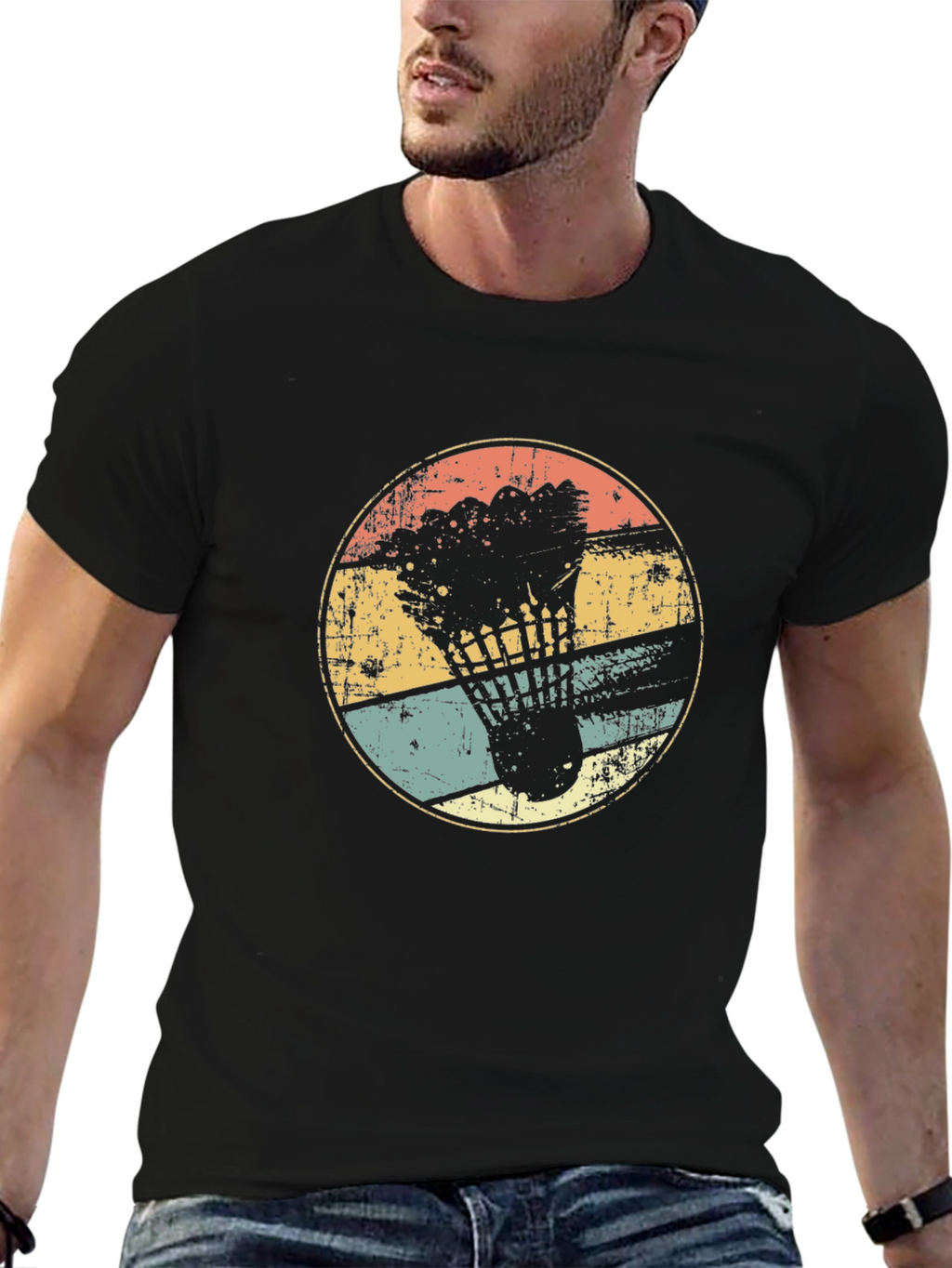 Retro Badminton Shuttlecock Graphic Tee