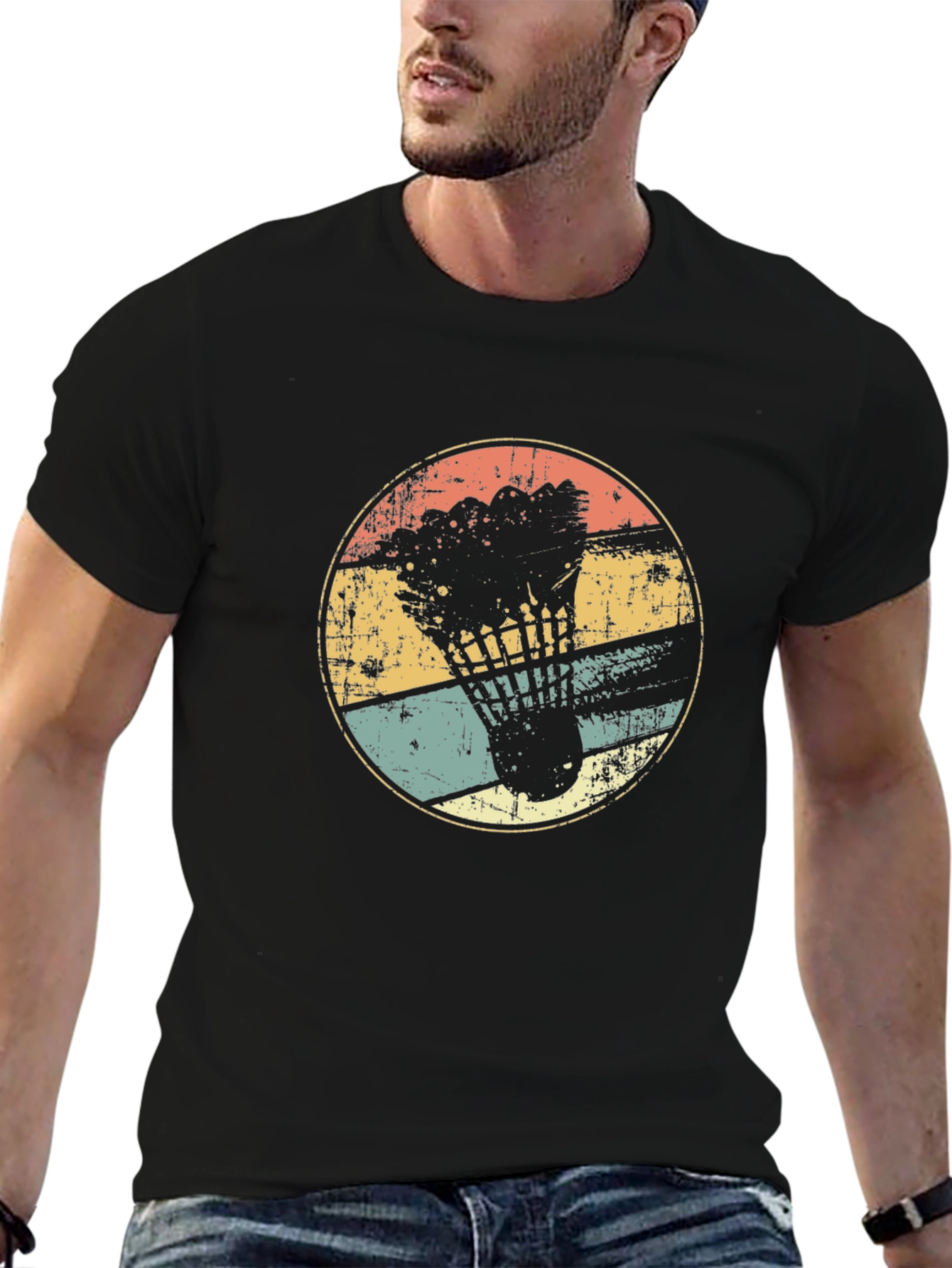 Retro Badminton Shuttlecock Graphic Tee