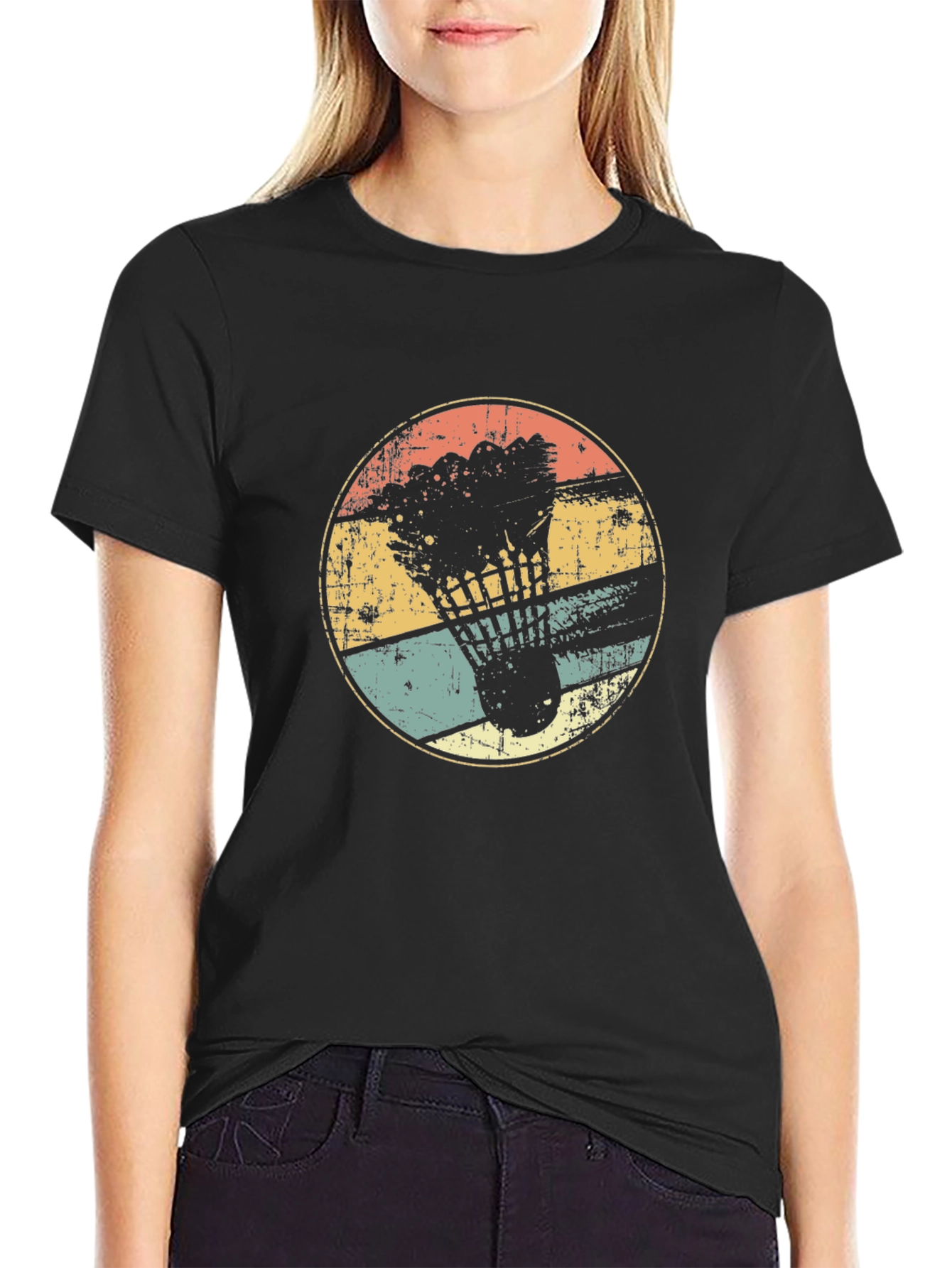 Retro Badminton Shuttlecock Graphic Tee