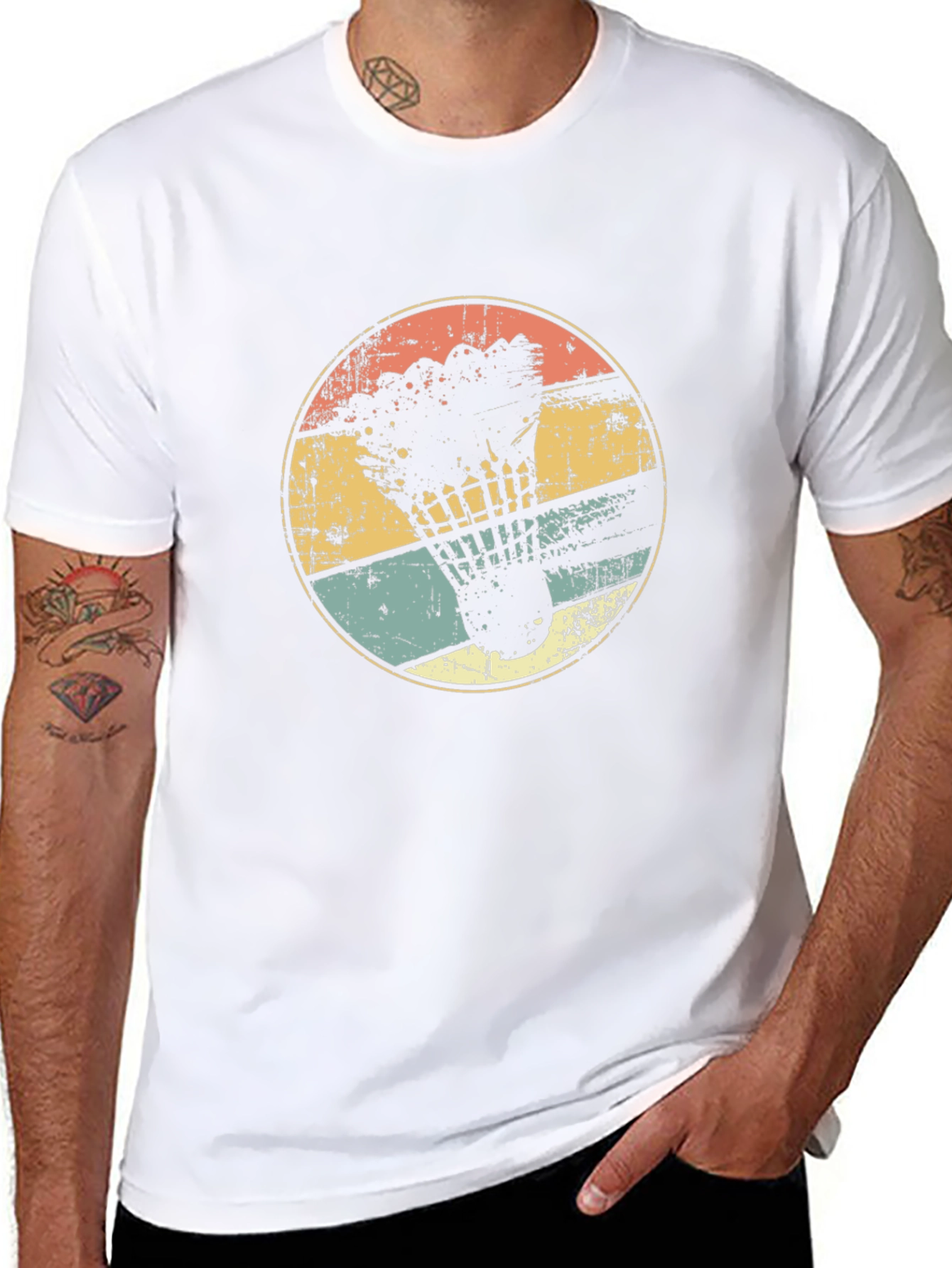 Retro Badminton Shuttlecock Graphic Tee
