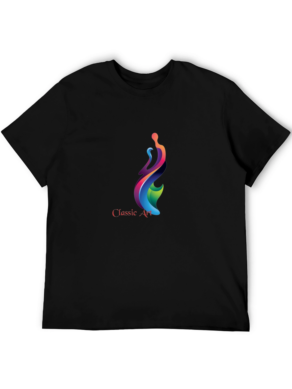 Classic Art Graphic Print Black T-Shirt