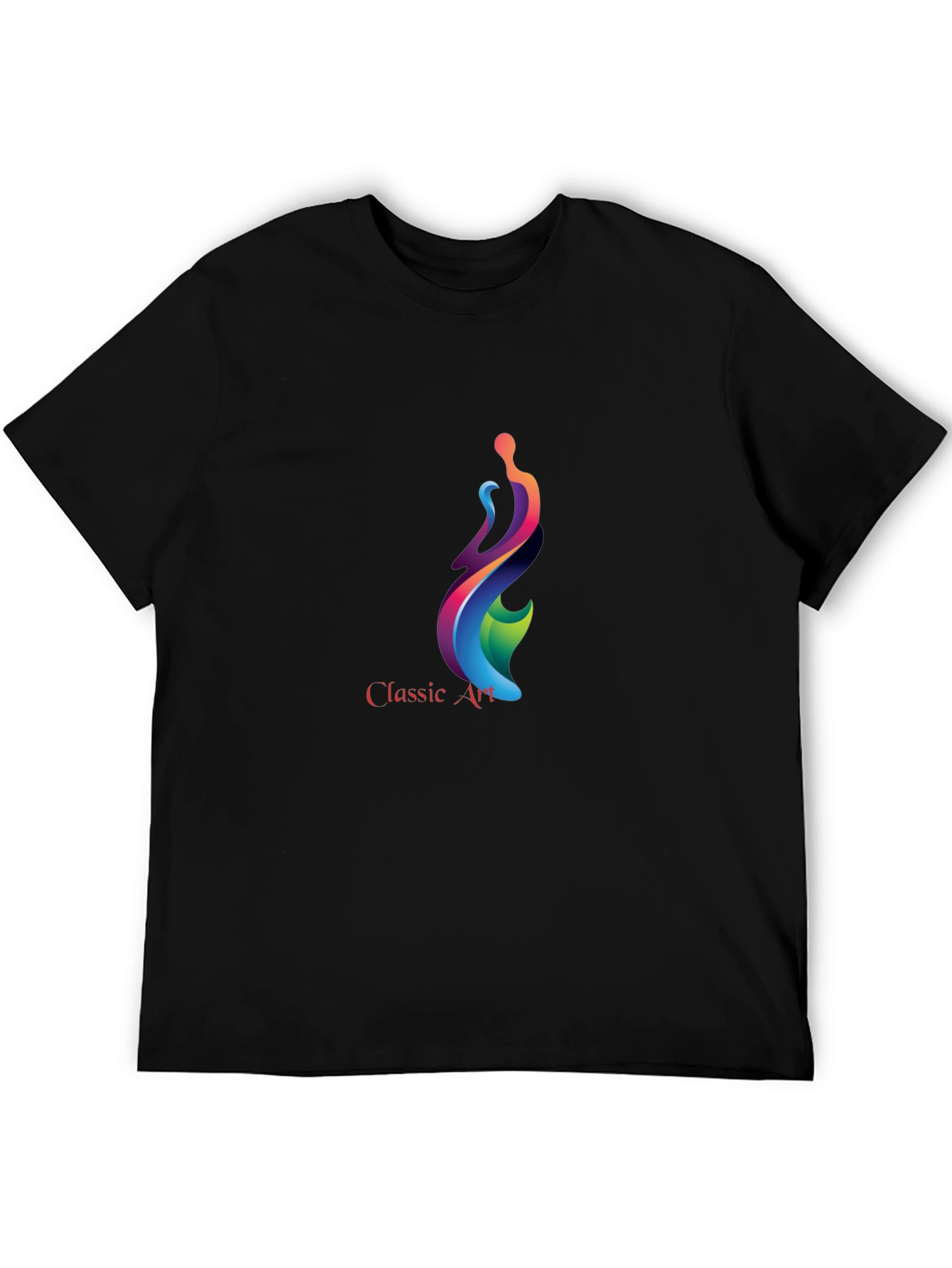 Classic Art Graphic Print Black T-Shirt