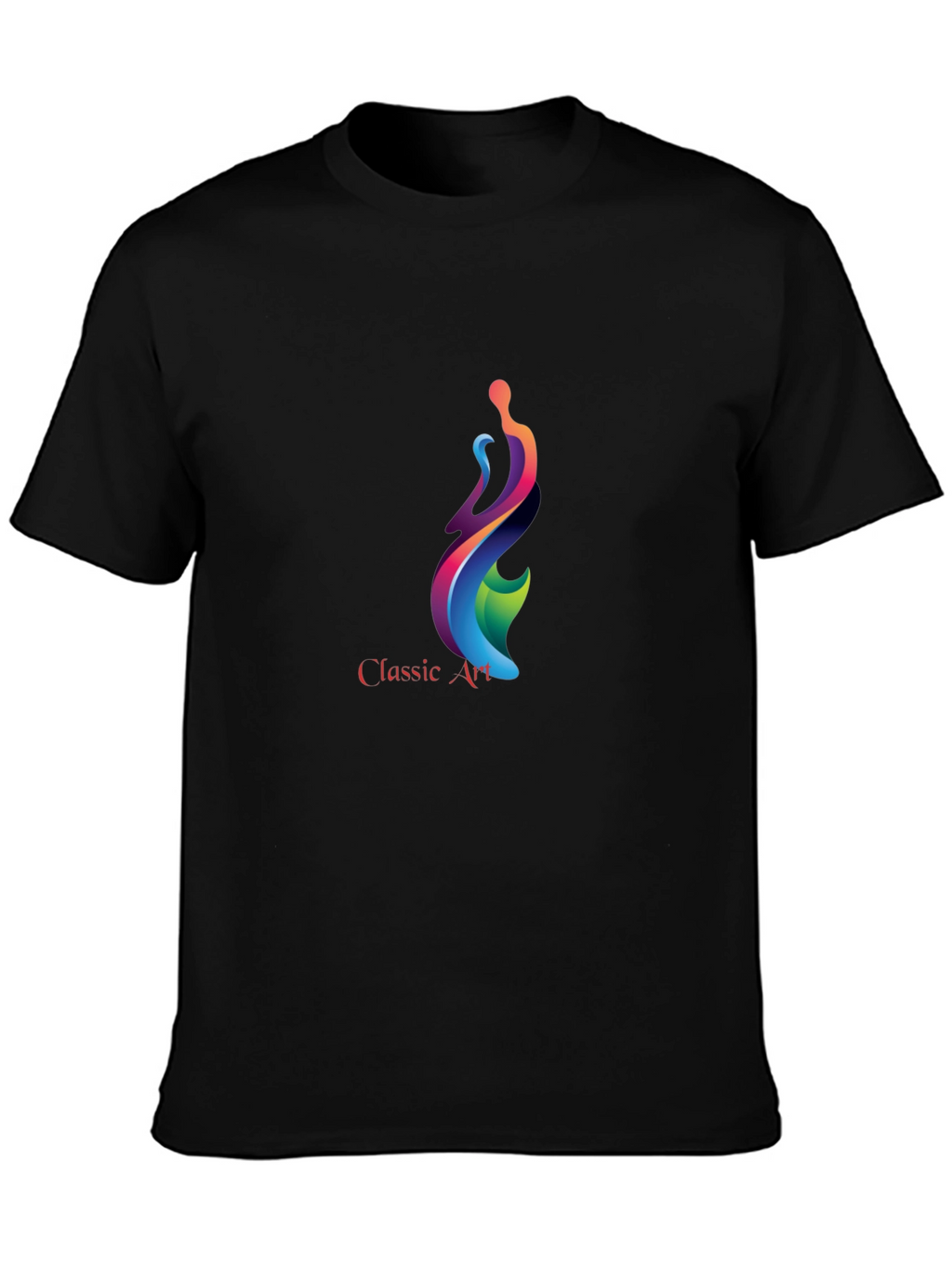 Classic Art Graphic Print Black T-Shirt