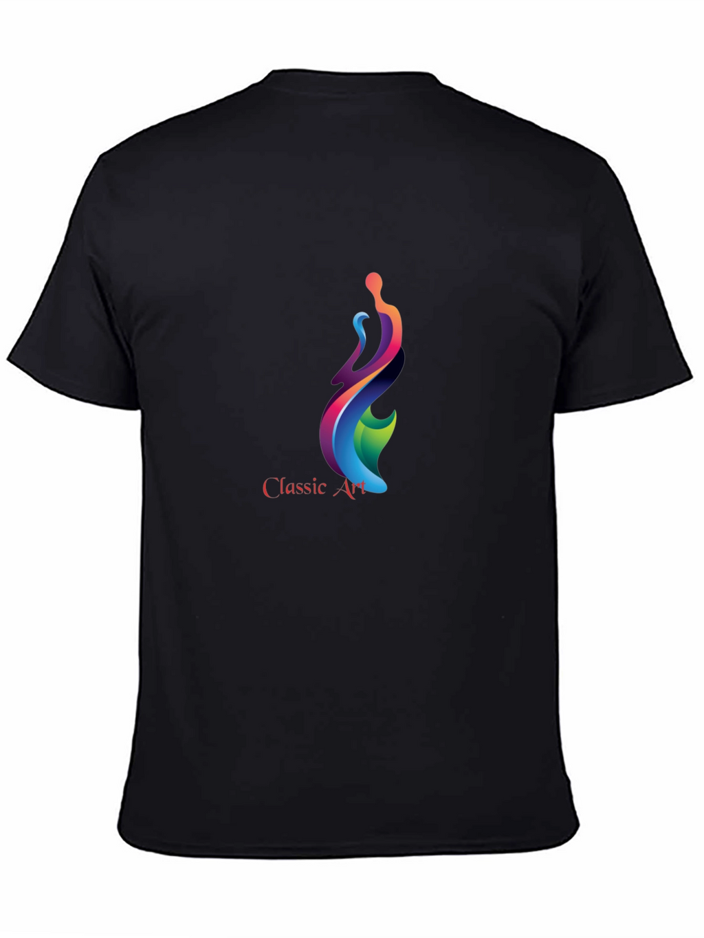 Classic Art Graphic Print Black T-Shirt