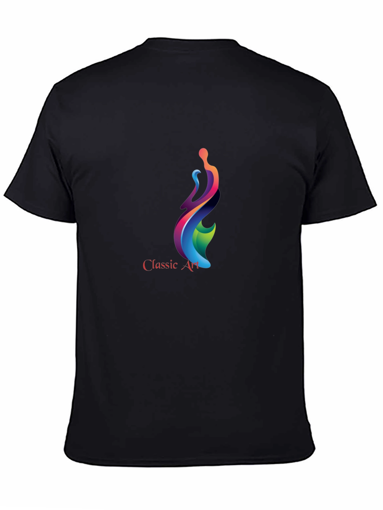 Classic Art Graphic Print Black T-Shirt