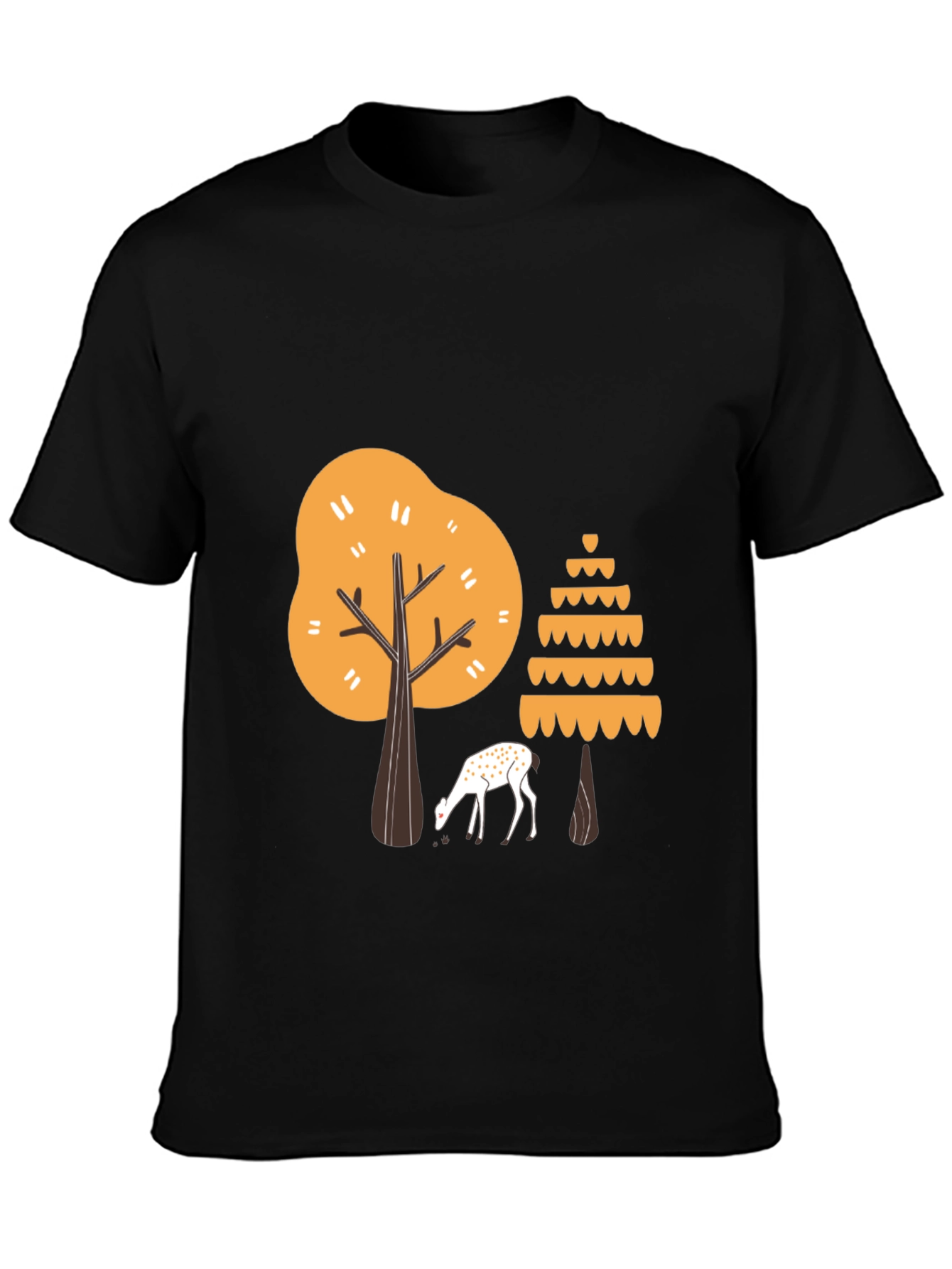 Nature Graphic Tee: Deer & Trees