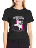 Funny Unicorn Sternenstaub Black T-Shirt