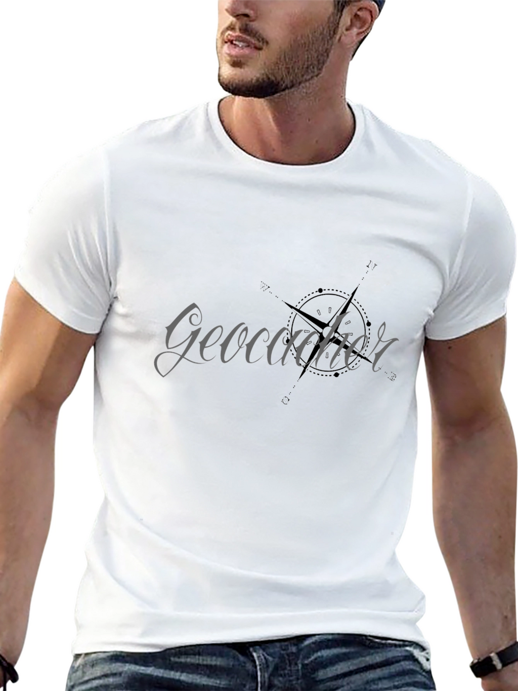 Geocacher Compass Graphic Tee - Black