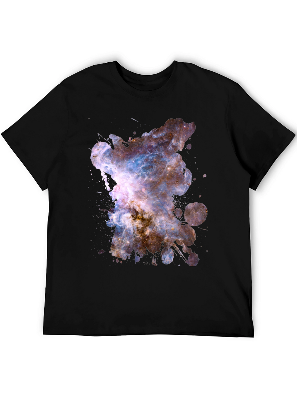 Nebula Galaxy Graphic Print Black T-Shirt