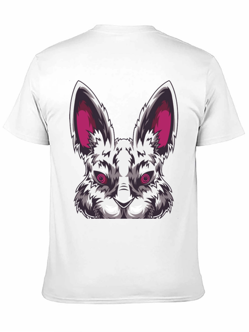 Mens Black T-Shirt with Evil Rabbit Graphic