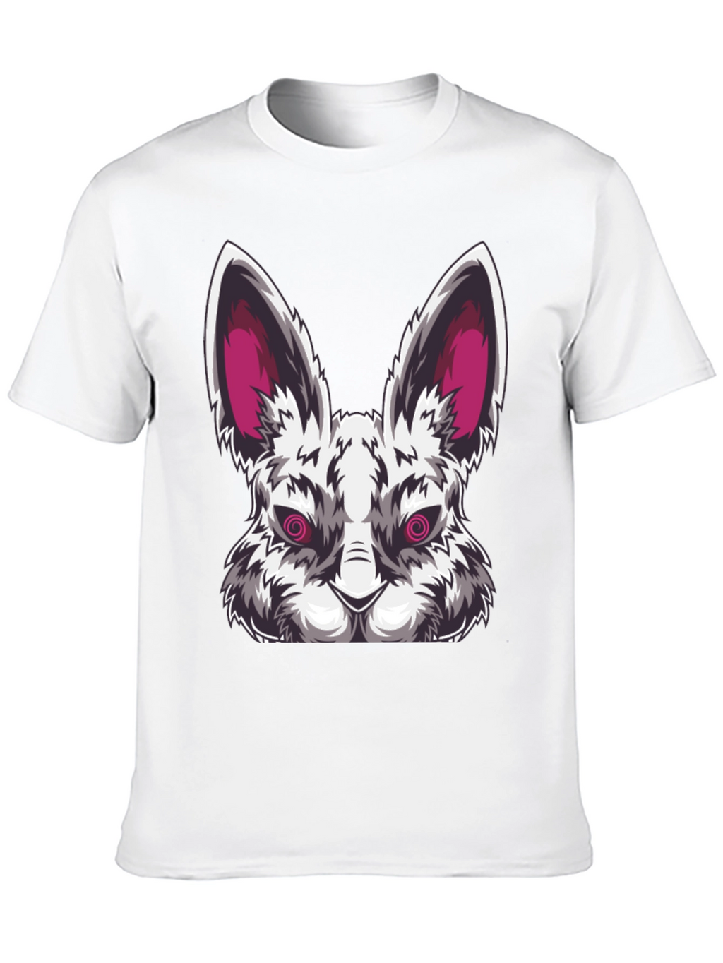 Mens Black T-Shirt with Evil Rabbit Graphic