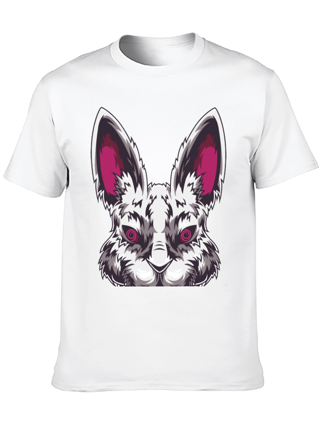 Mens Black T-Shirt with Evil Rabbit Graphic