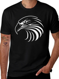 Bold Eagle Graphic Tee - Black Cotton Blend