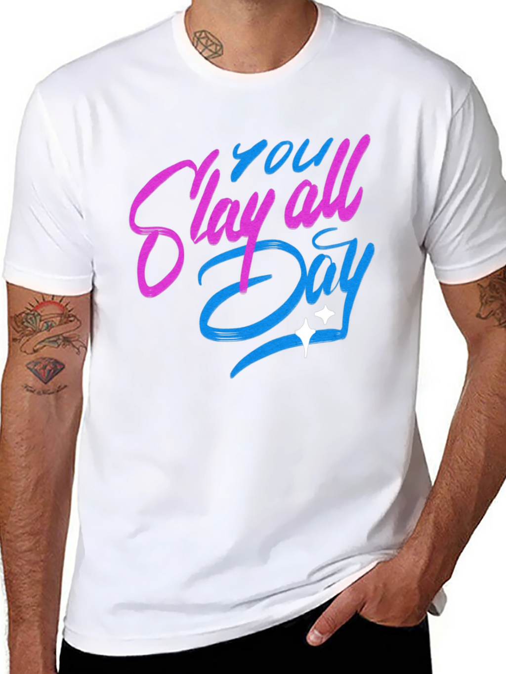 Slay All Day Graphic T-Shirt - Trendy Casual Tee