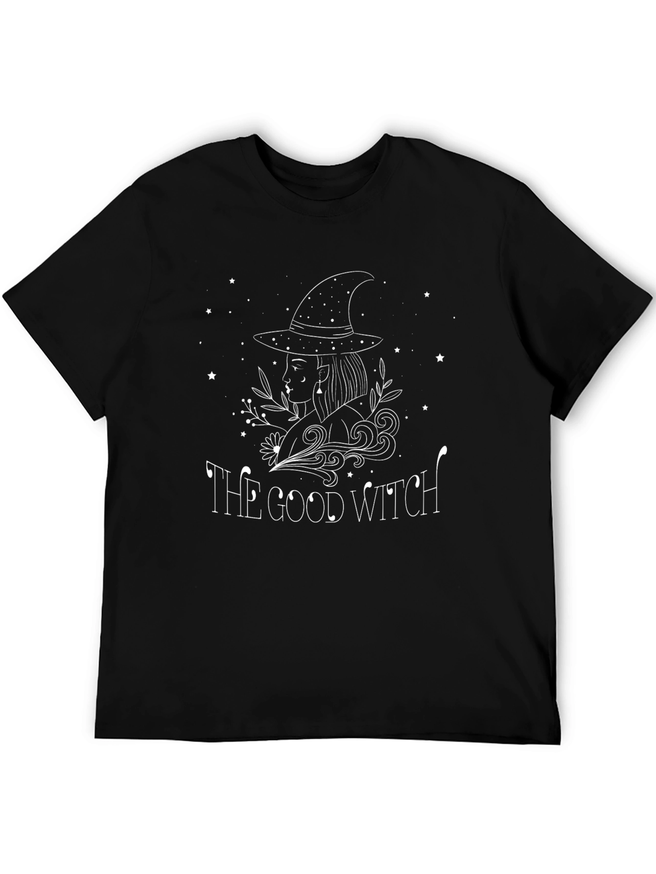 The Good Witch Graphic Tee - Black Cotton Blend T-Shirt