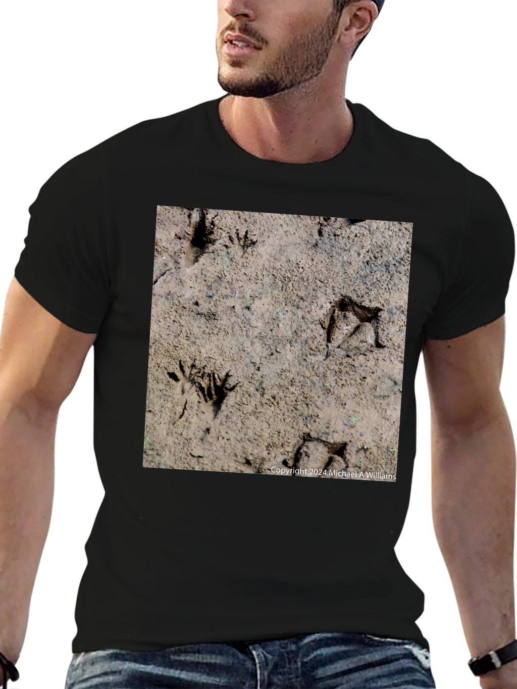 Animal Track Graphic Tee - Nature Lovers Black T-Shirt