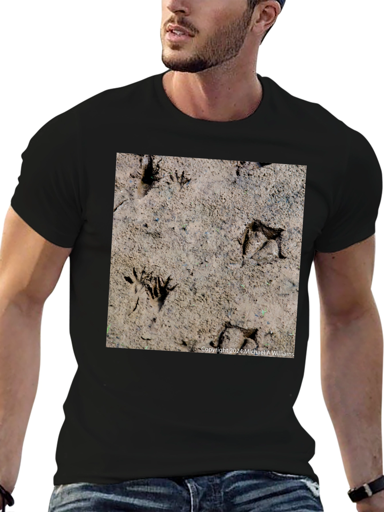 Animal Track Graphic Tee - Nature Lovers Black T-Shirt